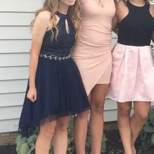 - Navy high low homecoming dress size 3 great condition